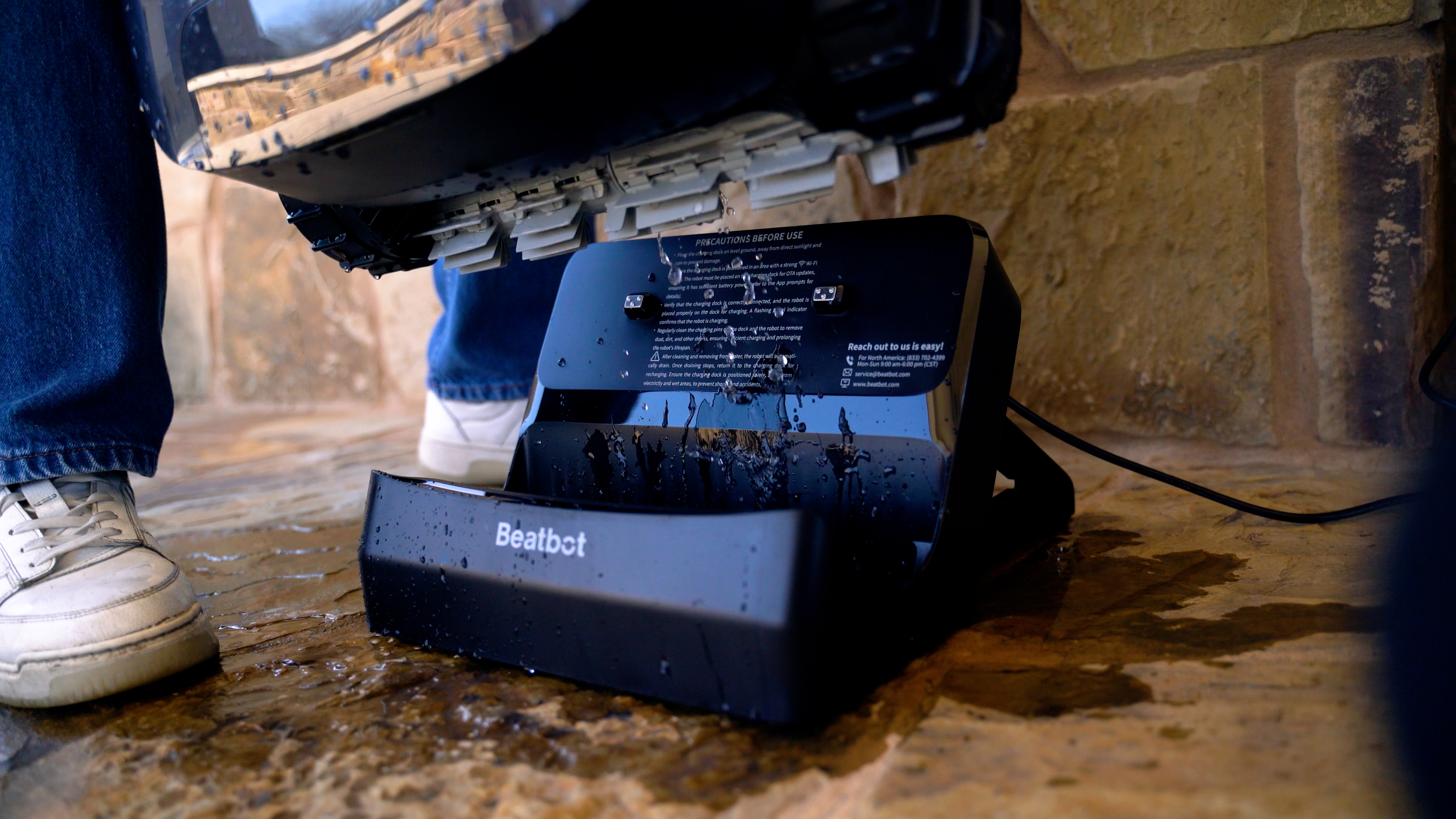 Beatbot AquaSense 2 Ultra Charging Station Upside Down Wet Surface