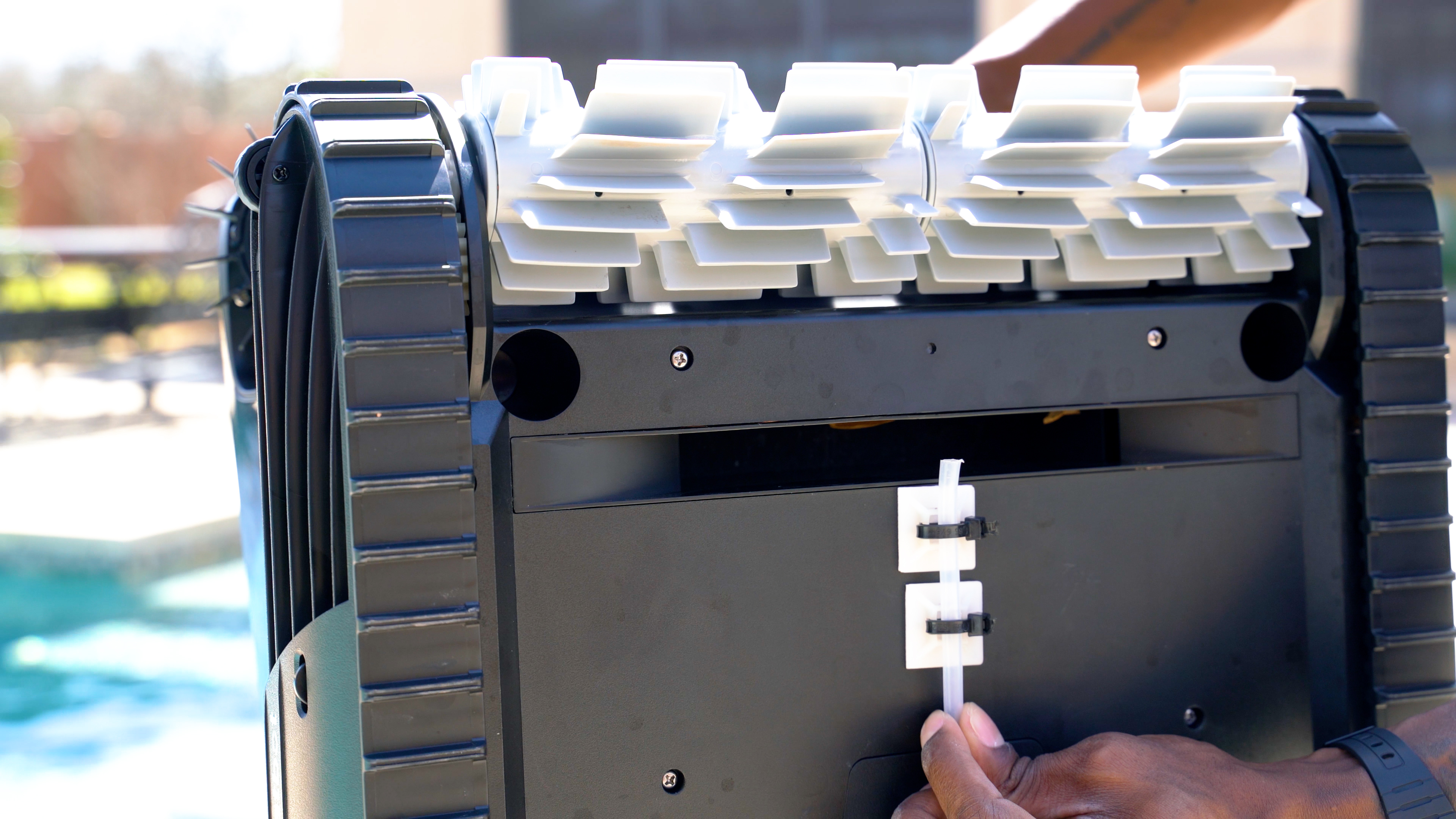 Beatbot AquaSense 2 Ultra Close Robot Rollers Poolside Being Prepared