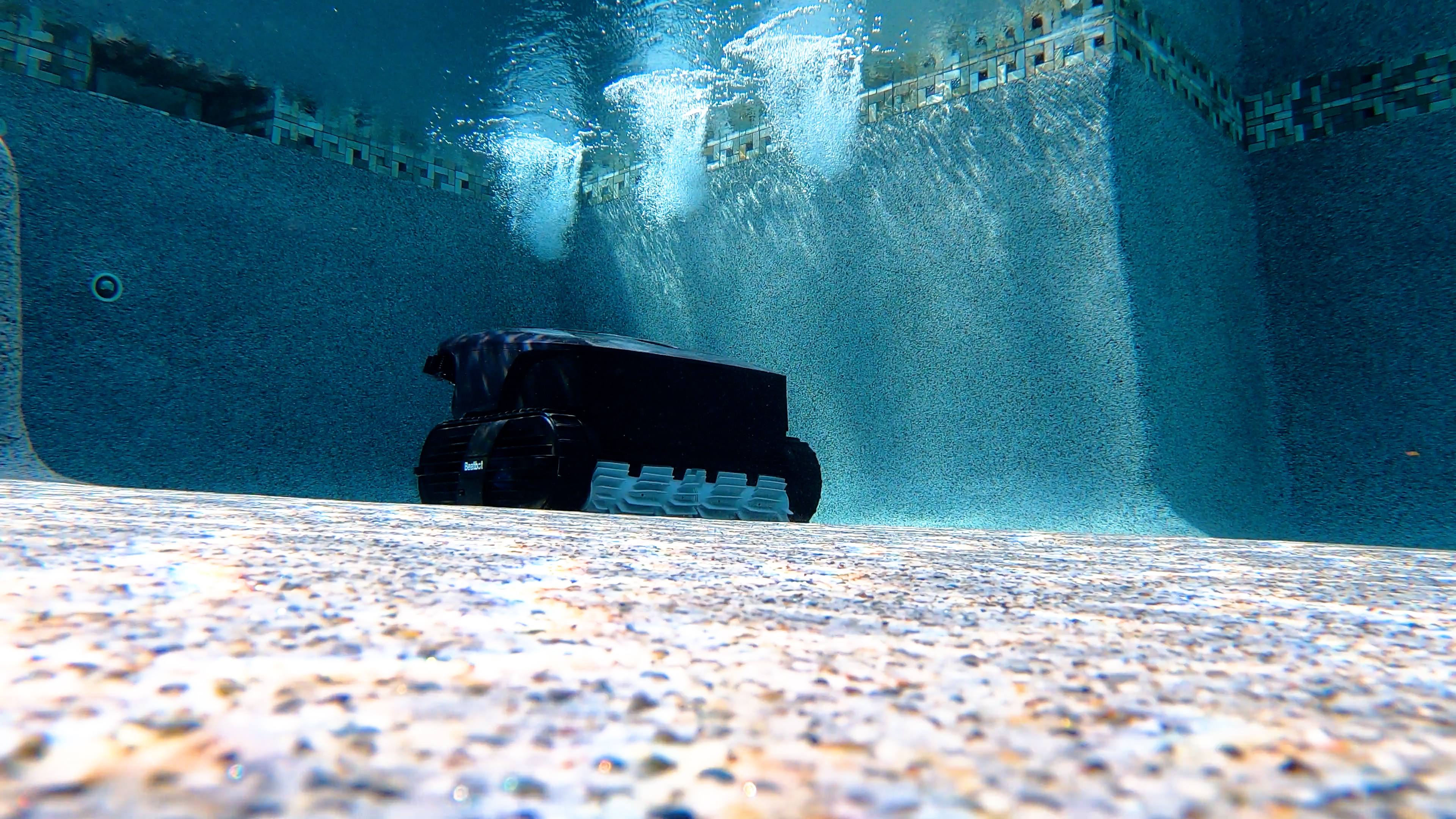 Beatbot AquaSense 2 Ultra Underwater Pool Robot Near Wall Bubbles