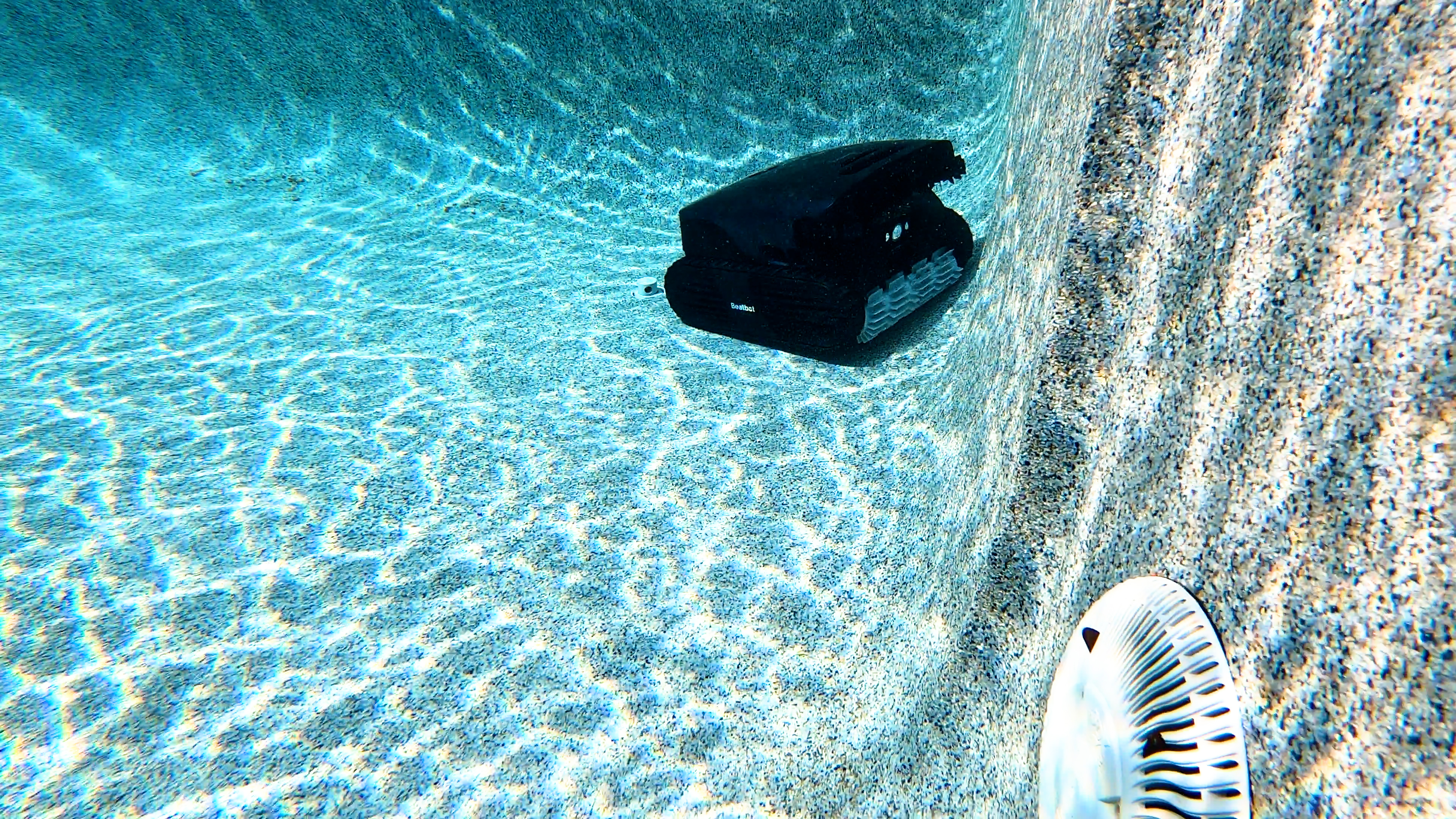 Beatbot AquaSense 2 Ultra Underwater Robot Near Pool Wall Drain
