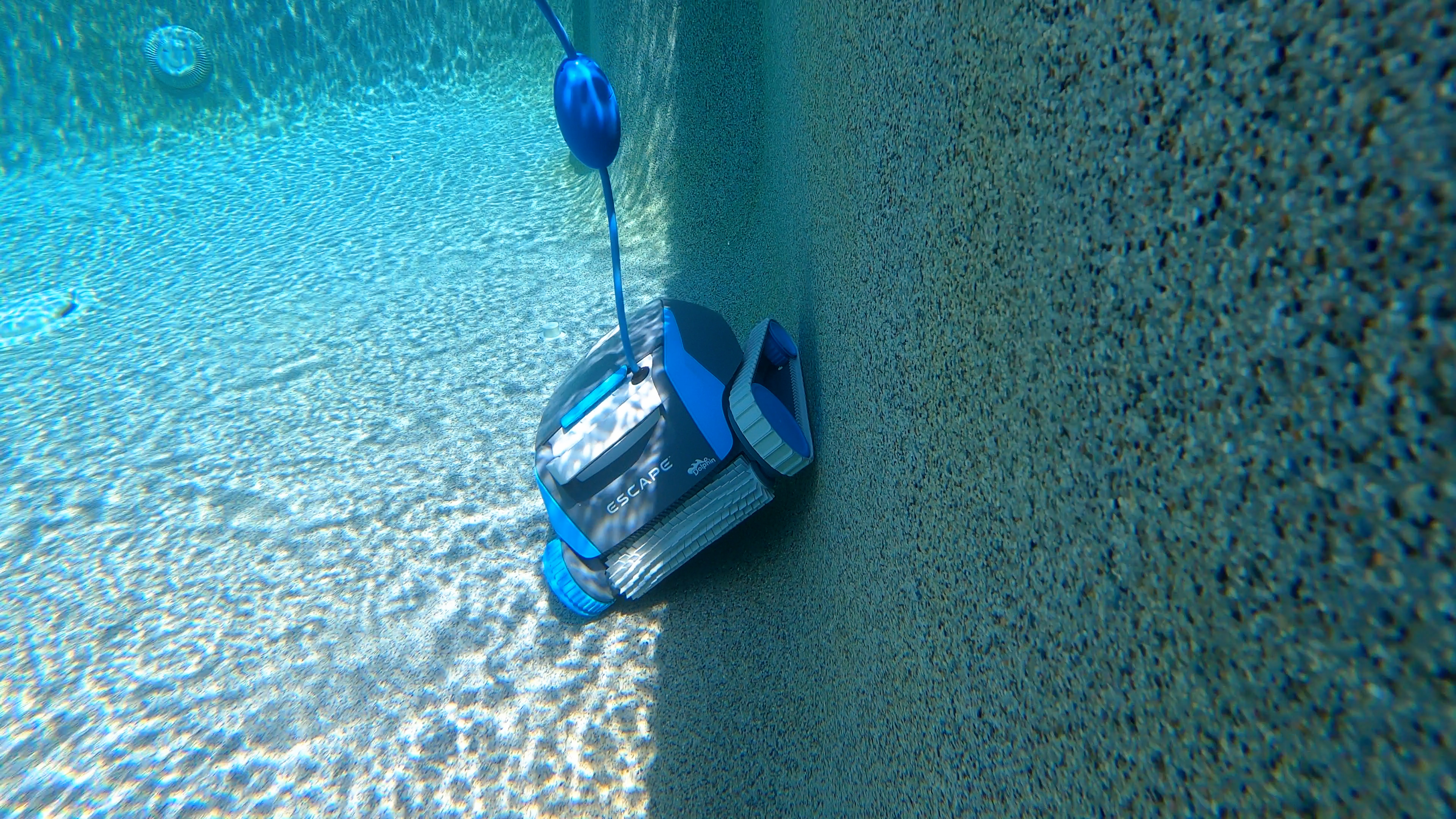 Dolphin Escape Underwater Angled View Cleaning Pool Wall