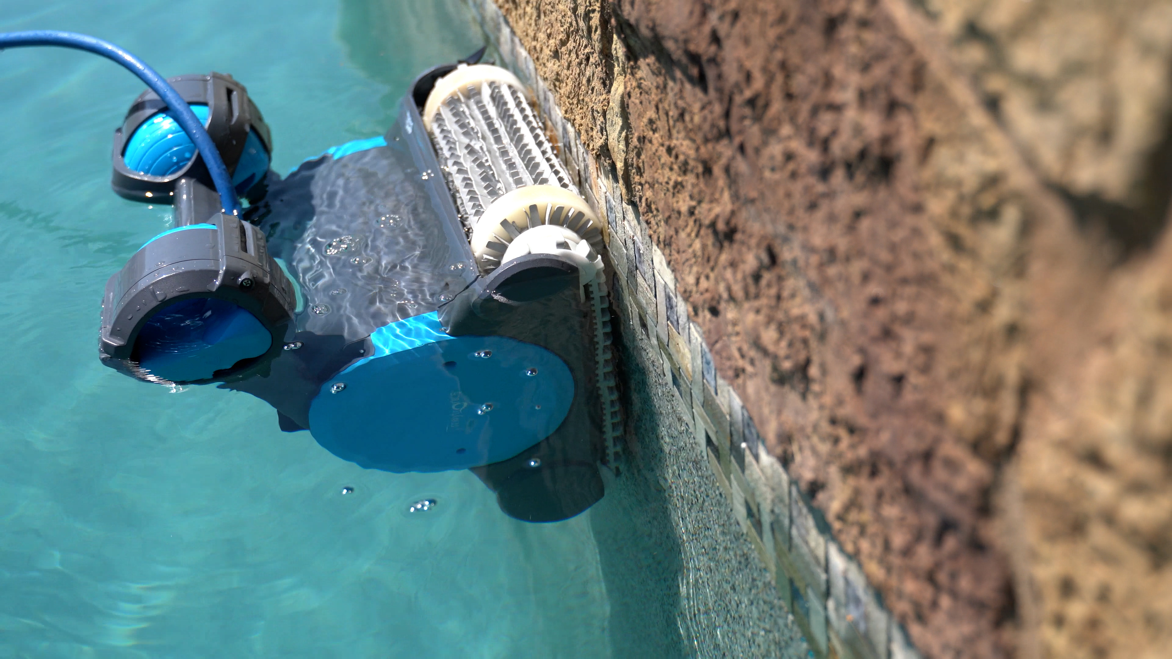 Dolphin Premier Robot Climbing Tiled Pool Wall Underwater
