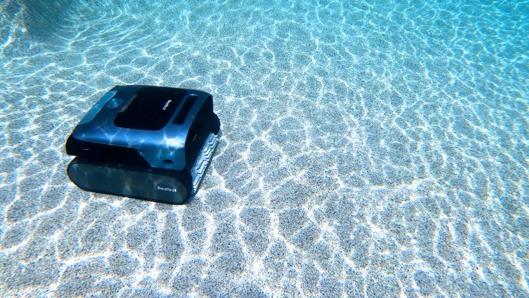 Beatbot AquaSense 2 Pro Robot Resting Underwater Rippled Light