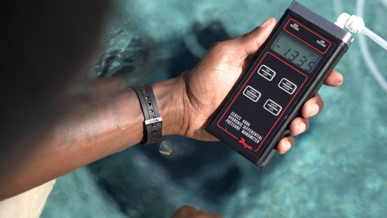 Aiper Scuba X1 Pro Max Manometer Test Held Over Deep End