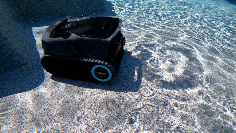 Aiper Scuba X1 Pro Max Roaming Pool Floor Three Quarter Close Up