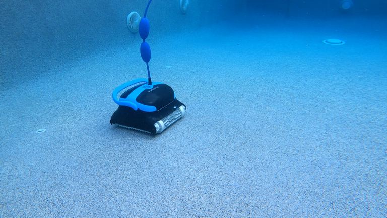 Dolphin Nautilus CC Plus Covering Open Pool Floor Wide View