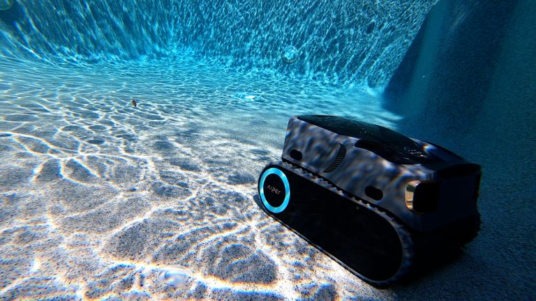 Aiper Scuba X1 Pro Max Gliding Along Pool Floor Side Profile